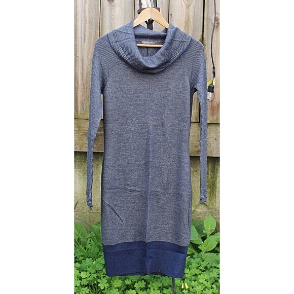 Toad & Co - Uptown Cowl Neck Ribbed Merino Sweater Dress in Navy, size Small - Picture 8 of 12